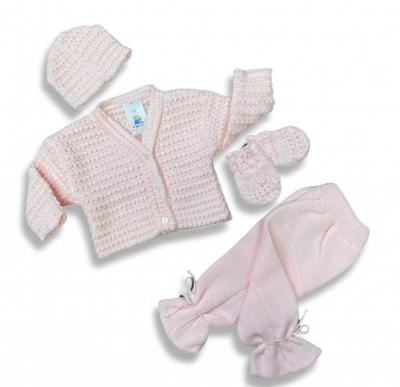 AK1037P   Pink Boxed Knitted Set  (0-6 months)