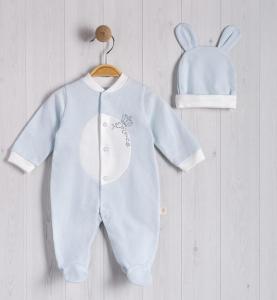 BJ3256-B  Sky Bunny hat "Prince" all in one  (0-6months)