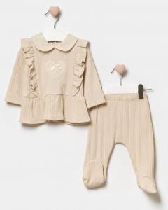 BK24133-B  Ecru Lace Heart Two Piece  (3 -9 months)