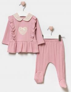 BK24133-P  Pink Lace Heart Two Piece  (3 -9 months)
