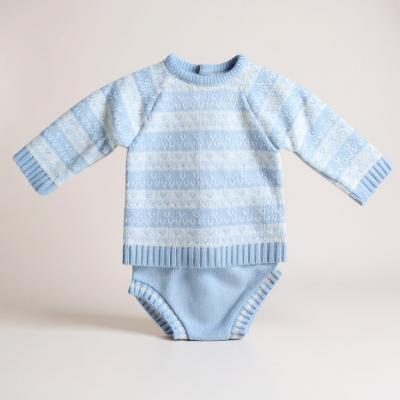 BO8044-S  Striped Knit Jam Pant Set  (0-9 months)