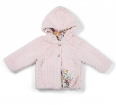BOMC7008  Chevron detail Furry coat ( 0-9 months)