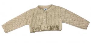 BOMC7010B-Bi  Biscuit Bow Bolero  (9-24 months)