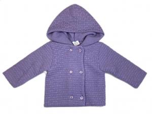 BOMC7011-PU  Purple bow Double Knit Cardigan  ( 0-9 months)