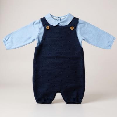 BOMC7022-N  Knitted Dungaree Set  (0-9 months)