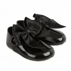 BP025BP  Black Patent "Bow" Soft Sole Shoe  (0-3)