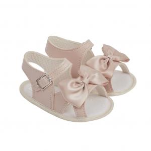 BPS050DP  Dusky Pink Bow Soft Sole Sandal  (0-3)