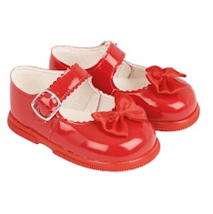 BPH505R  Red Patent "Bow" First Walker Shoes  (2-6)