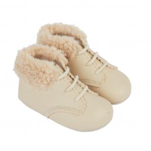 BP627Bi  Biscuit Pre-Walker Boots with Fur Collar  (0-3)