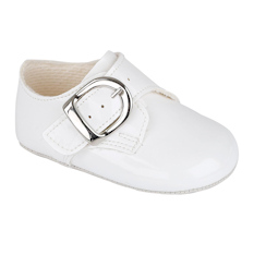 BP656WP  White Patent Buckle Pre-Walker Shoe  (0-3)