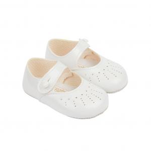 BP755WP  White Patent Pre Walker Soft Sole Shoe  (0-3)