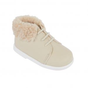 BPH515Bi  Biscuit Pre-Walker Boots with Fur Collar  (2-4)