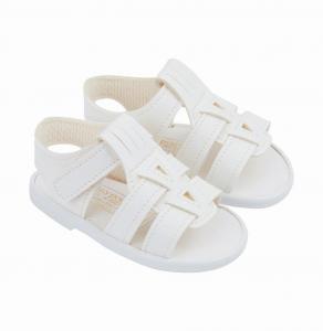 BPS060W  White Matt Hard Sole Sandal  (2-4)
