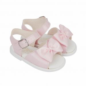 BPS071PP  Pink Patent "Bow" Hard Sole Sandal  (2-4)