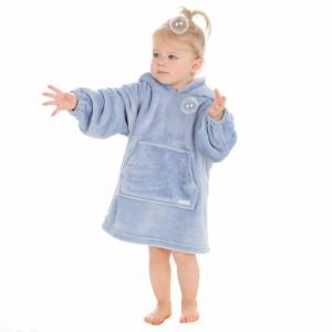 BT18C906 Dusky Blue Oversize Hoodie with ears (18m - 3 years)