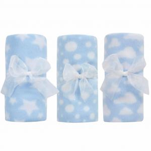 BT19C247  White and Sky Fleece Blanket 