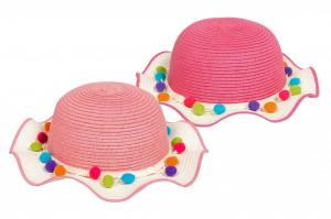 BWHC719X "Pom Pom" Straw Hat (50-54cm)
