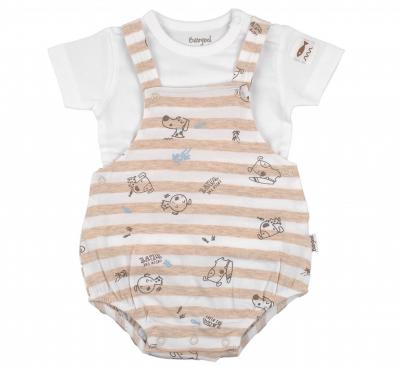 BY140125T  "Puppy" Dungaree Set  (3-18 months)