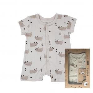 BY140423b  Boxed 100% Organic "Puppy" Romper  (3-18 months)