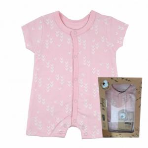 BY140424p  Boxed 100% Organic "Hearts" Romper  (3-18 months)