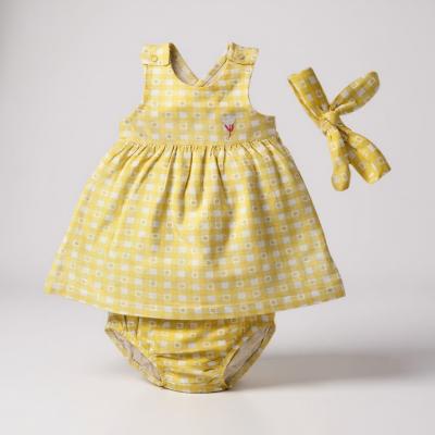 BY141008  Gingham "Floral" Dress Set  (12-24  months)