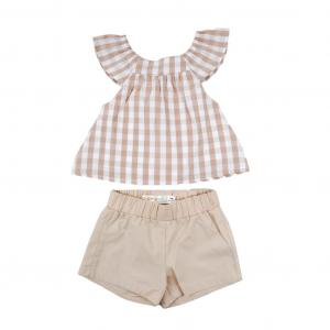 BY141615   Gingham Shorts Set  (12-24 months)