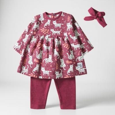 BY240853  Three Piece Set "Cat"  (6-24 months)