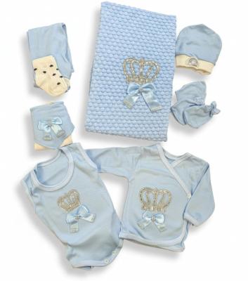 CBCC10030S 10 Piece boxed "Sparkle Crown" Sky (0-3 months)