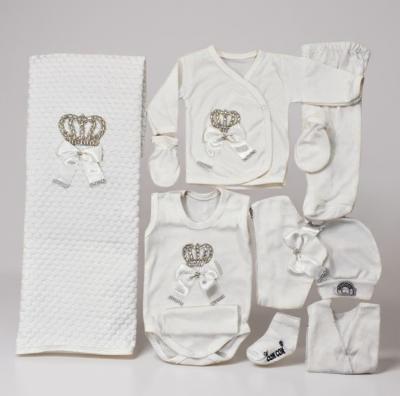 CBCC10030_W   10 Piece boxed Set "Sparkle Crown" White  (0-3)