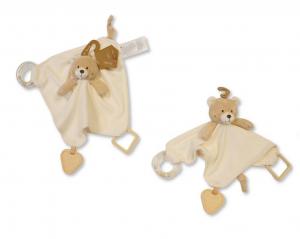 CC26-0008  Bear Comforter with Rattle, Ring and Teether 
