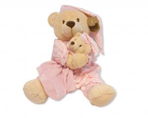 CC26-0032P  Pink Bear with Baby Bear Comforter. 