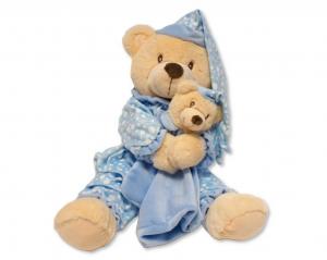 CC26-0032S  Sky Blue Bear with Baby Bear Comforter 