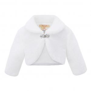 CC907W White Bolero with Diamante Clasp (6-24 months)