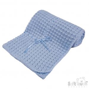 EASH12-B   Sky Waffle Shawl with Ribbon 