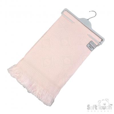 EASH22-P   Pink Star Hanger Shawl with fringe 