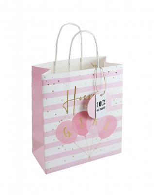 EU31208-3C  100% Recyclable Hooray Its A Girl Bag Medium 