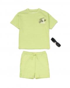 FDF09393C Waffle Shorts Set with Sunglasses (2-4 years)
