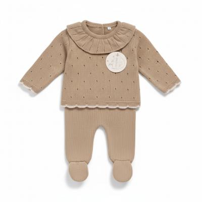 JF10-1205-T  Taupe Fancy Knit Two Piece Set  (Nb-9m)