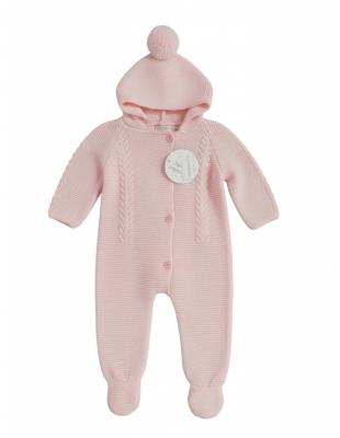 JF10-1222P  Knitted Pom Pom All in One  (Nb - 6 months)