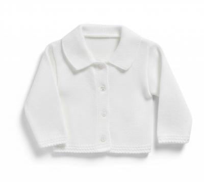 JF10-584-W  White Cardigan  (Newborn - 9 months)