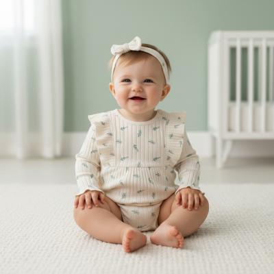 JF2020-2602-I  Ribbed Bodysuit set ( 0-12 months)