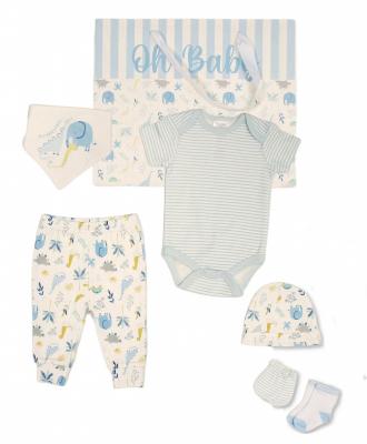 JF25-1361  Animal Friends 8 Piece Layette Set & Bag  (0-6m)