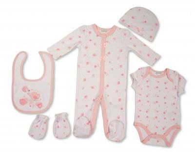 JF25-1377  Bird 5 Piece Layette Set   (0-6m)