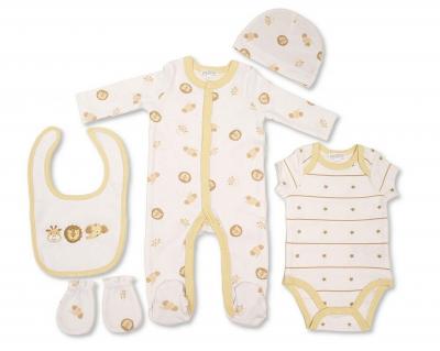 JF25-1380  Safari 5 Piece Layette Set   (0-6m)