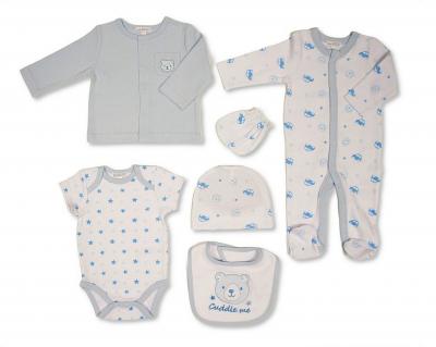 JF25-1383  Cuddle Me Bear 6 Piece Layette Set   (0-6m)