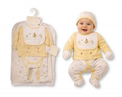 JF25-1393  Sailboat 6 Piece Layette Set   (0-6m)