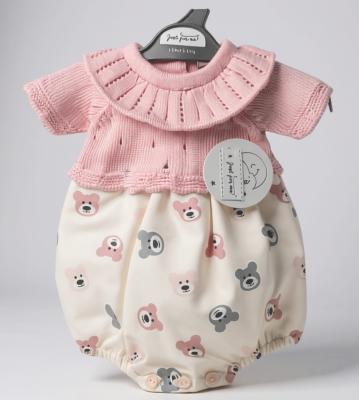 JFLBW20-661P  Teddy Knit Romper  (3-8lbs)
