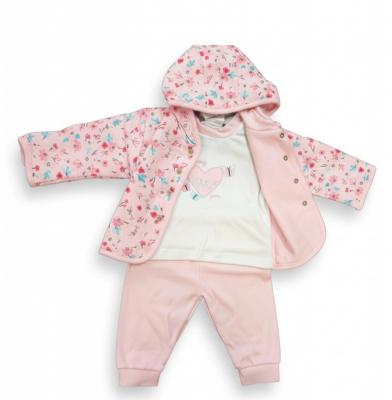 JT9754P  "Floral" Reversible 3 Piece Set  (0-9 months)