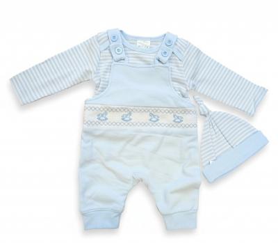 JT9817SS  "Rocking horse" Smocked  Dungaree Set  (0-6 months)