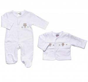 JT9539  "Teddy" Smocked 2 Piece Set  (NB-3 months)